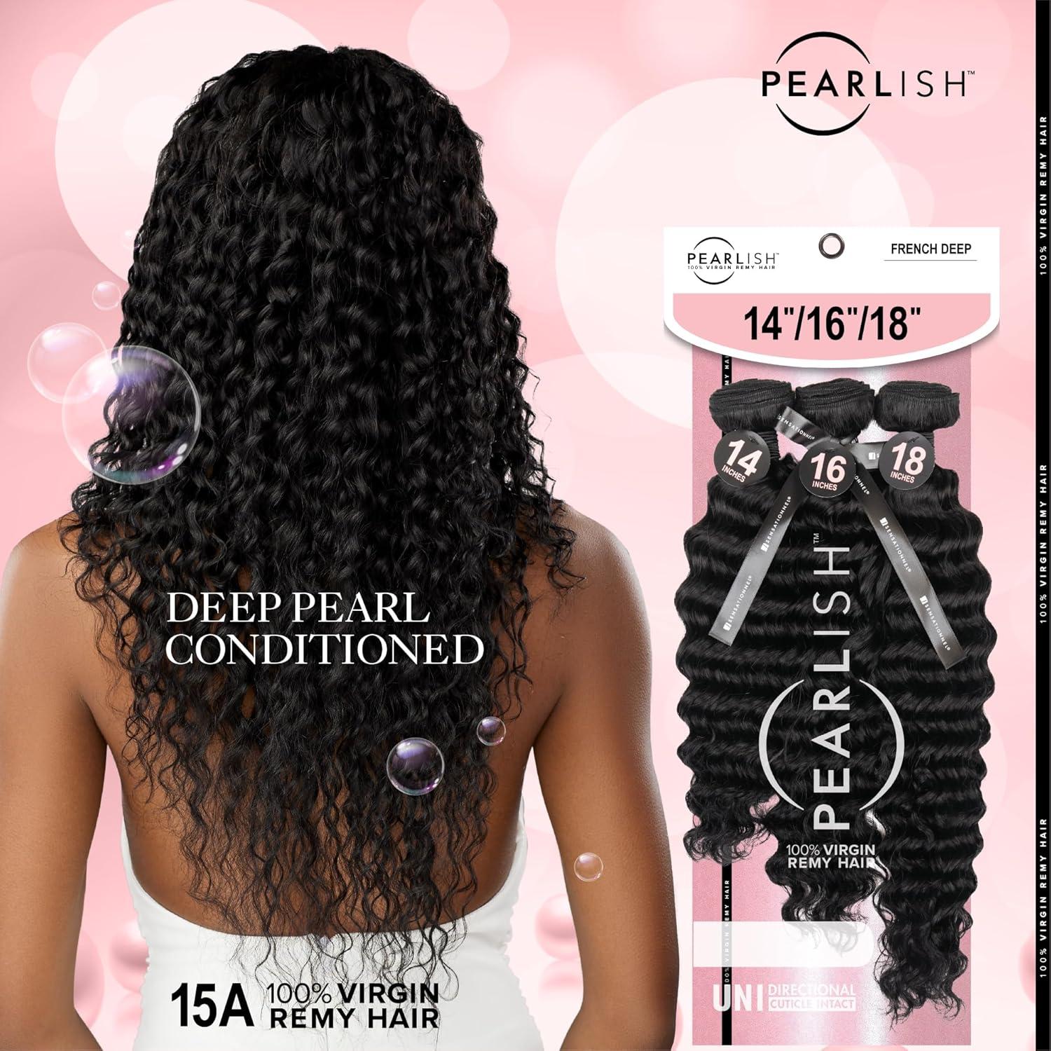 imageSensationnel Pearlish multi bundle french deep deep pearl conditioned 15a soft remy beauty supply sew in or glue on human hair layered lengths 10 12 14 inch NATURALNATURAL