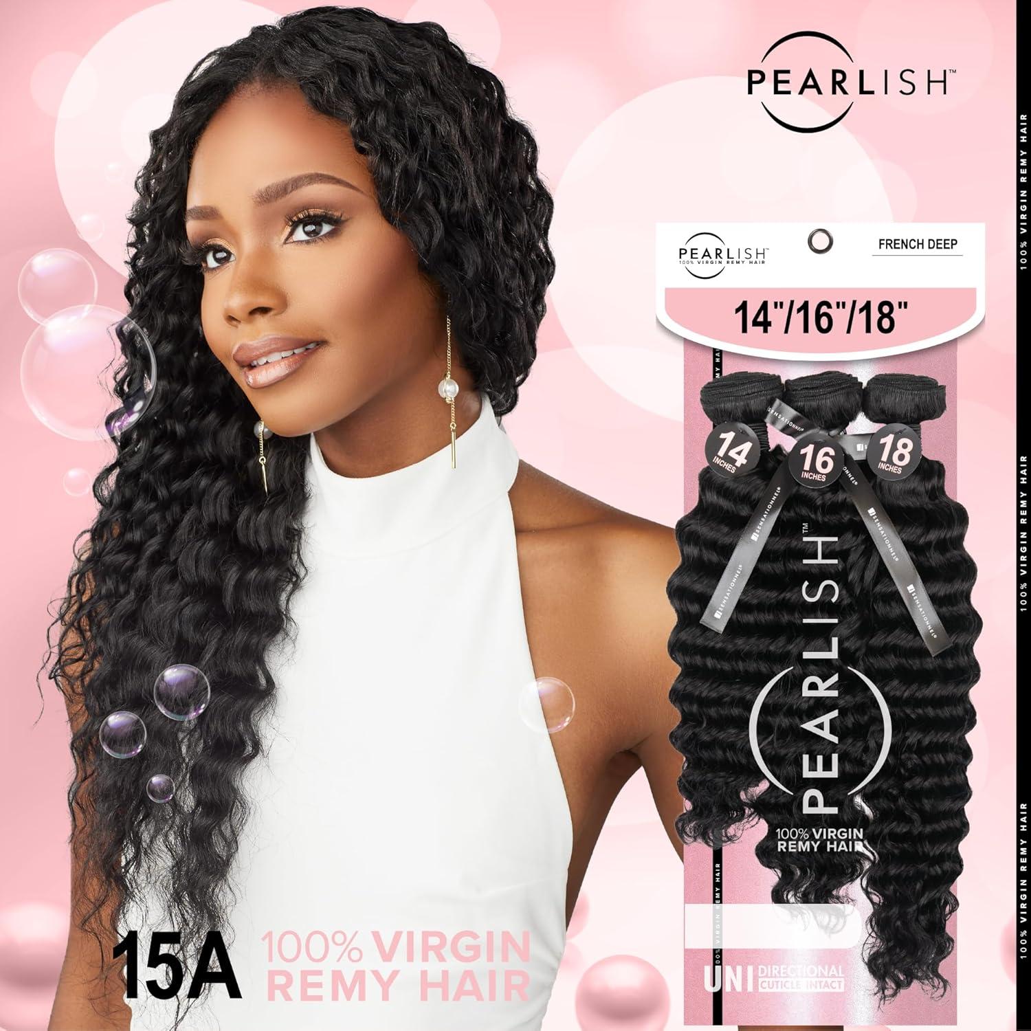 imageSensationnel Pearlish multi bundle french deep deep pearl conditioned 15a soft remy beauty supply sew in or glue on human hair layered lengths 10 12 14 inch NATURALNATURAL