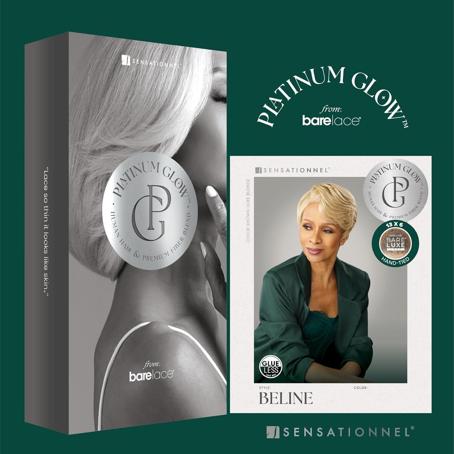 imageSensationnel Platinum Glow 13X6 Wig Beline Lacefrontal Glueless human hair blend Preplucked Hairline 1 JETBLACK2 DARKBROWN