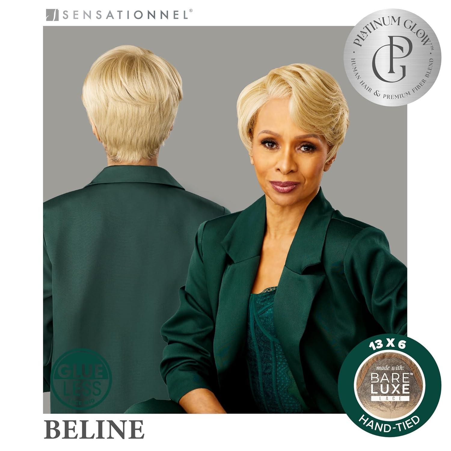 imageSensationnel Platinum Glow 13X6 Wig Beline Lacefrontal Glueless human hair blend Preplucked Hairline 1 JETBLACKSHIMMERINGSILVER