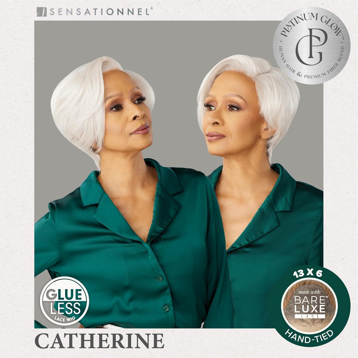 imageSensationnel Platinum Glow 13X6 Wig Catherine Lacefrontal Glueless human hair blend Preplucked Hairline 1 JETBLACK1 JETBLACK