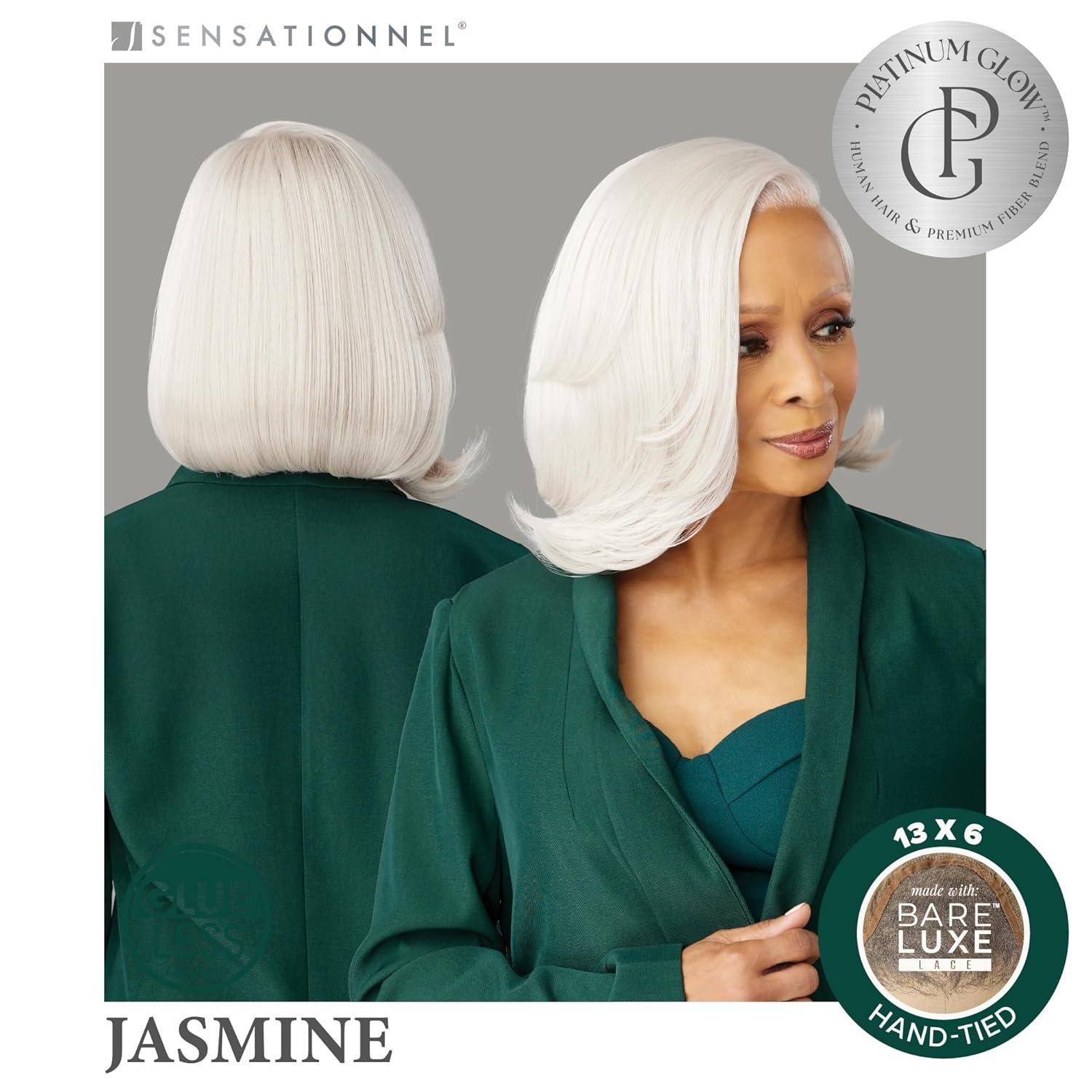 imageSensationnel Platinum Glow 13X6 Wig Jasmine Lacefrontal Glueless human hair blend Preplucked Hairline 1 JETBLACKICYPEARL