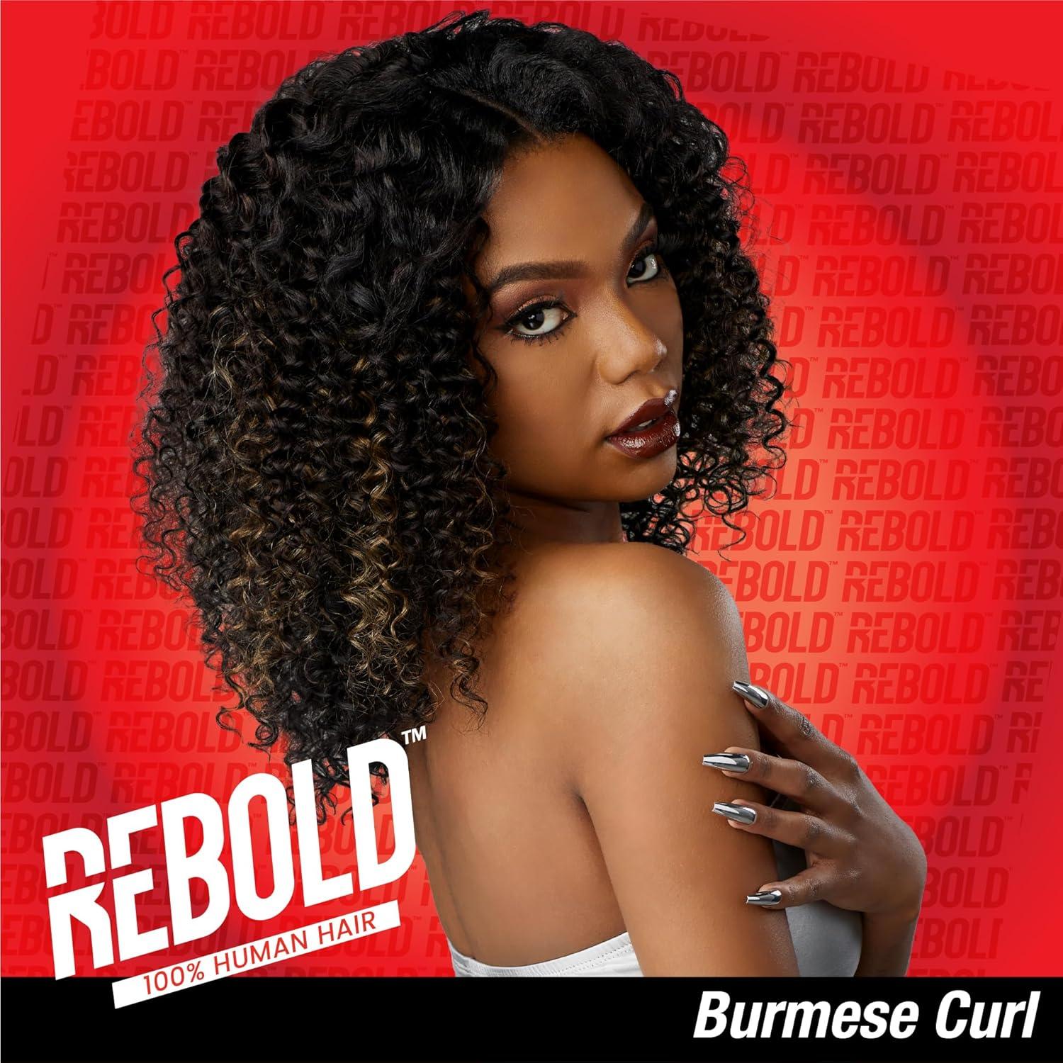 imageSensationnel Rebold curly weave burmese curl human hair smooth sleek soft texture hair for weaving and sew in styles 1 pack 10 inch 1 JETBLACK2 DARKBROWN
