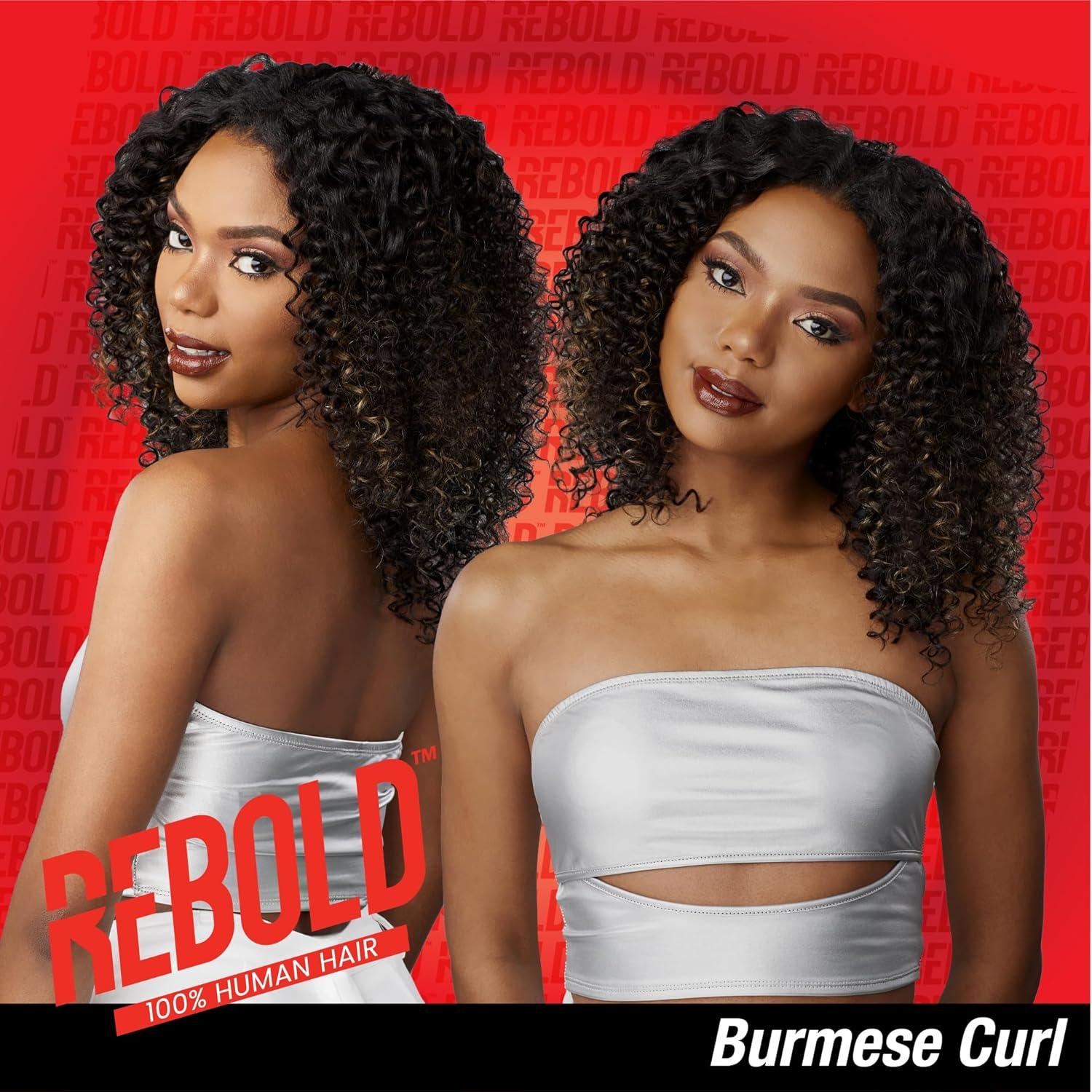 imageSensationnel Rebold curly weave burmese curl human hair smooth sleek soft texture hair for weaving and sew in styles 1 pack 10 inch 1 JETBLACKS430