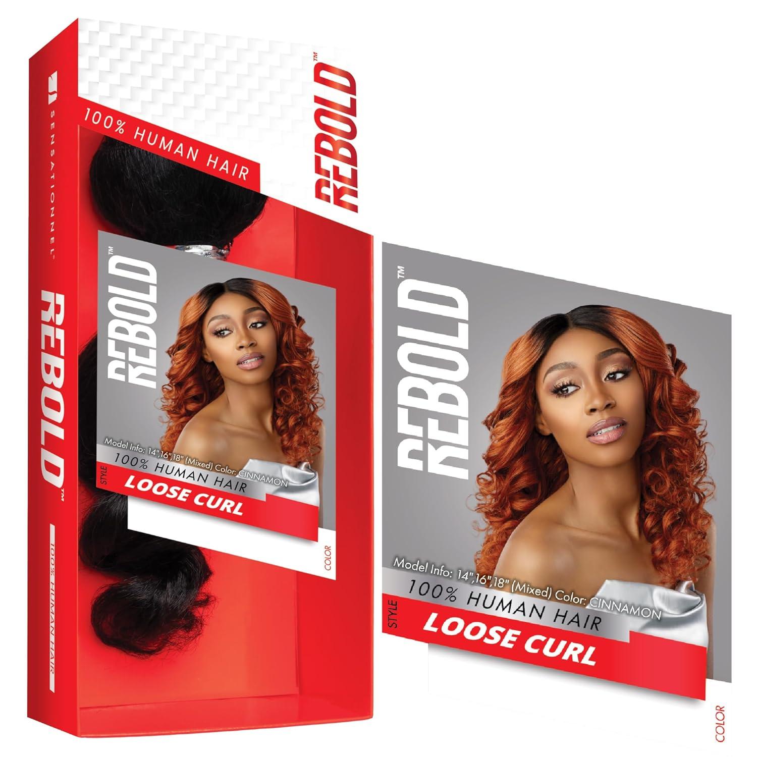 imageSensationnel Rebold curly weave loose curl human hair smooth sleek soft texture hair for weaving and sew in styles 1 pack 10 inch 1 JETBLACKT1B27