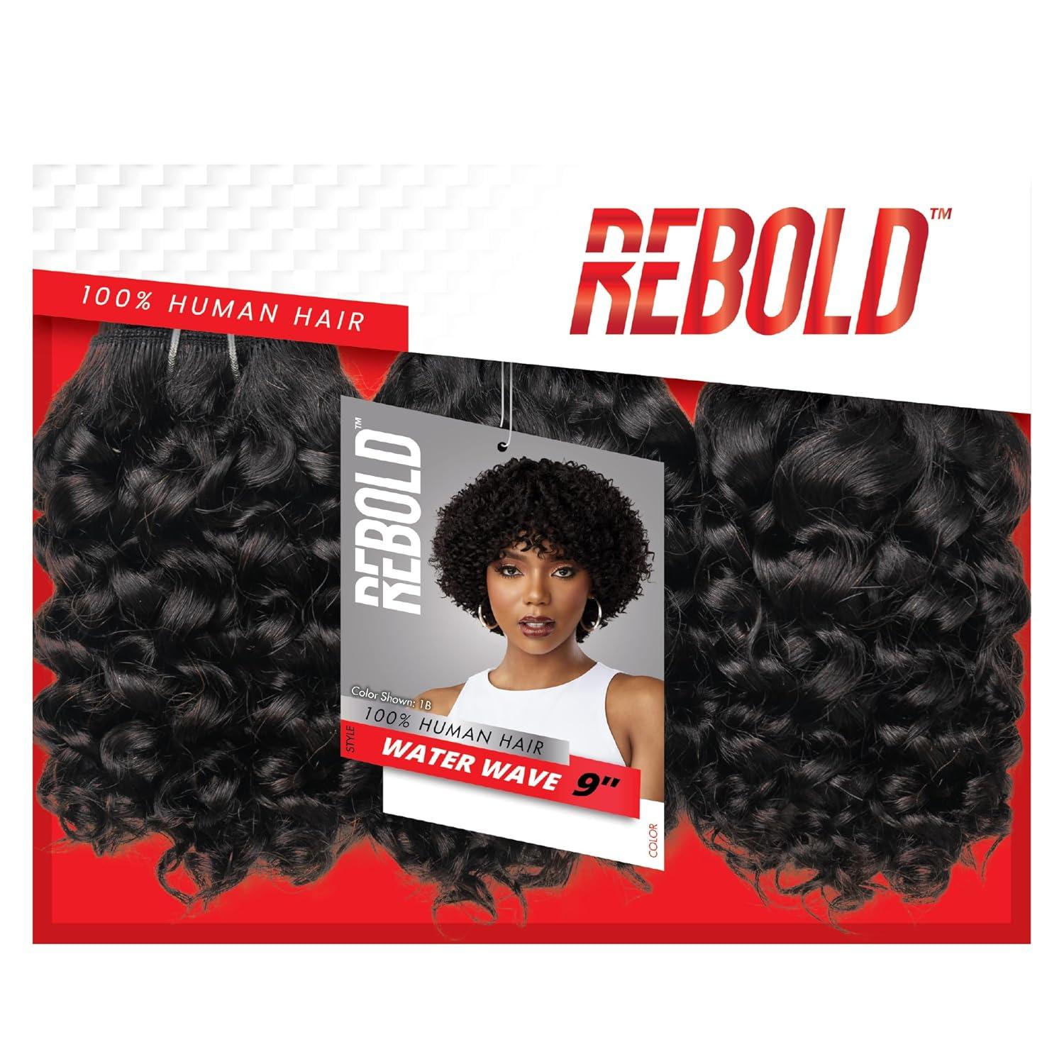 imageSensationnel Rebold curly weave water wave 9 3pcs human hair smooth sleek soft texture hair for weaving and sew in styles 1 JETBLACK1 JETBLACK