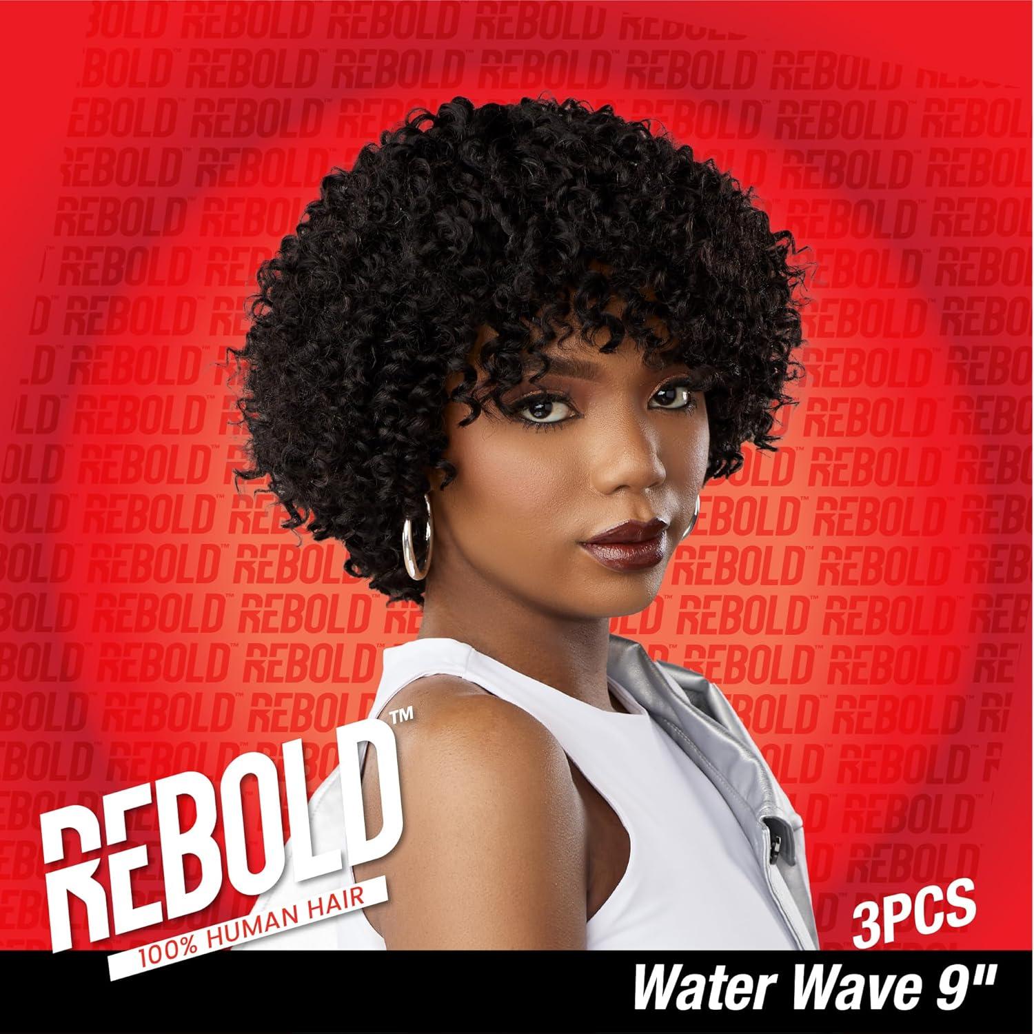 imageSensationnel Rebold curly weave water wave 9 3pcs human hair smooth sleek soft texture hair for weaving and sew in styles 1 JETBLACK1 JETBLACK