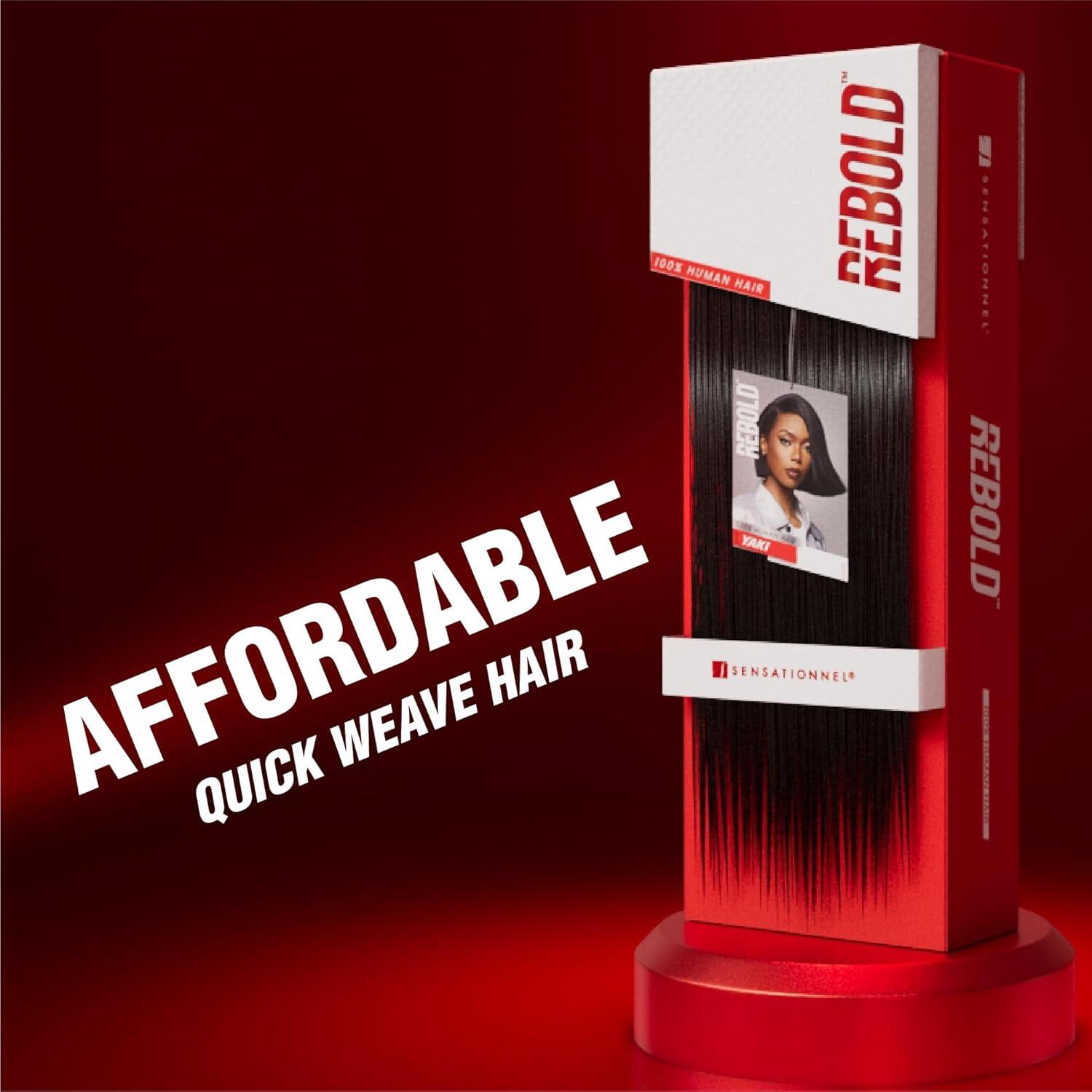imageSensationnel Rebold yaki weave human hair smooth sleek yaki texture hair for weaving and sew in styles 10 inch 1 JETBLACKT1B30