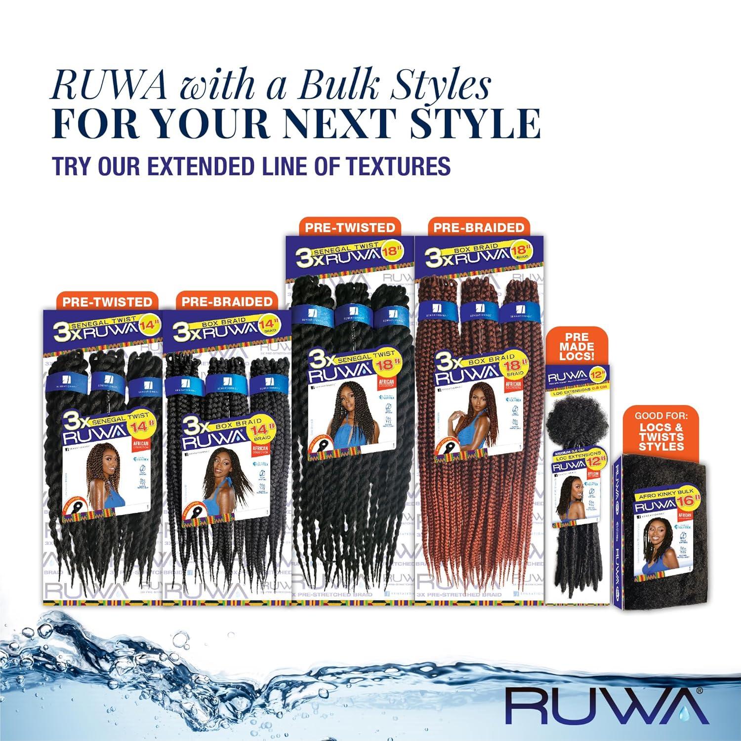 imageSensationnel Ruwa pre looped braidinghair 3x box braid water repellent kanekalon fast dry synthetic sports itch free 1 pack 14 Inch 1 JETBLACK27 HONEYBLONDE