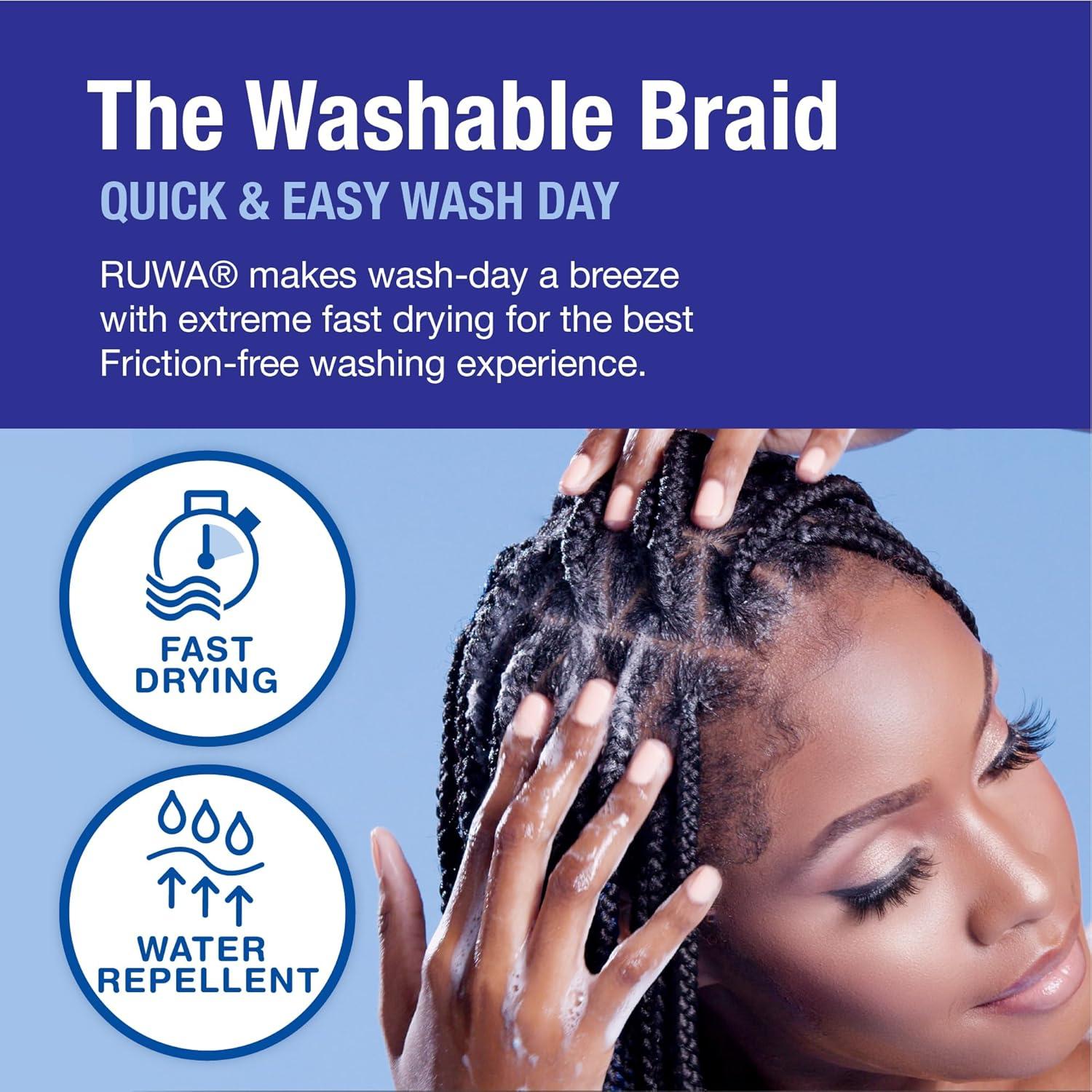 imageSensationnel Ruwa pre looped braidinghair 3x box braid water repellent kanekalon fast dry synthetic sports itch free 1 pack 14 Inch 1 JETBLACK4 MEDBROWN