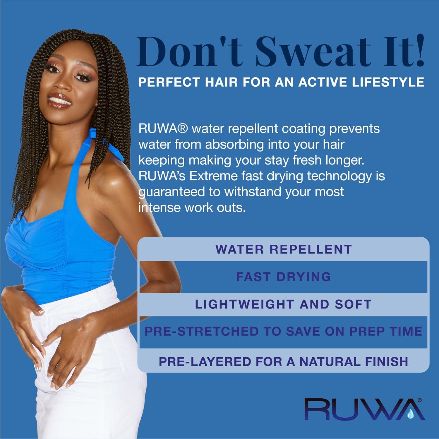 imageSensationnel Ruwa pre looped braidinghair 3x box braid water repellent kanekalon fast dry synthetic sports itch free 1 pack 14 Inch 1 JETBLACK613 BLONDE