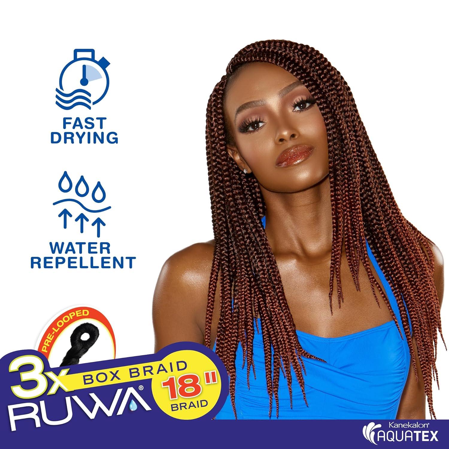 imageSensationnel Ruwa pre looped braidinghair 3x box braid water repellent kanekalon fast dry synthetic sports itch free 1 pack 14 Inch 1 JETBLACK613 BLONDE