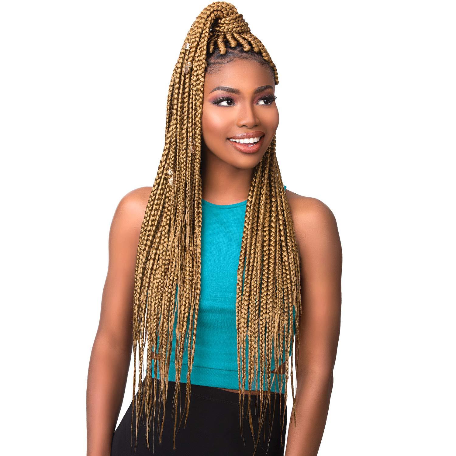 imageSensationnel Ruwa prestretched braiding hair 3x 48 inch water repellent kanekalon fast dry synthetic sports itch free 3 pack 1 JETBLACKDark Brown 2