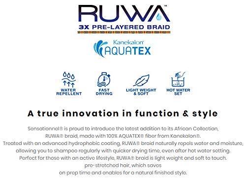 imageSensationnel Ruwa prestretched braiding hair 3x 48 inch water repellent kanekalon fast dry synthetic sports itch free 3 pack 1 JETBLACKMedium Brown 4