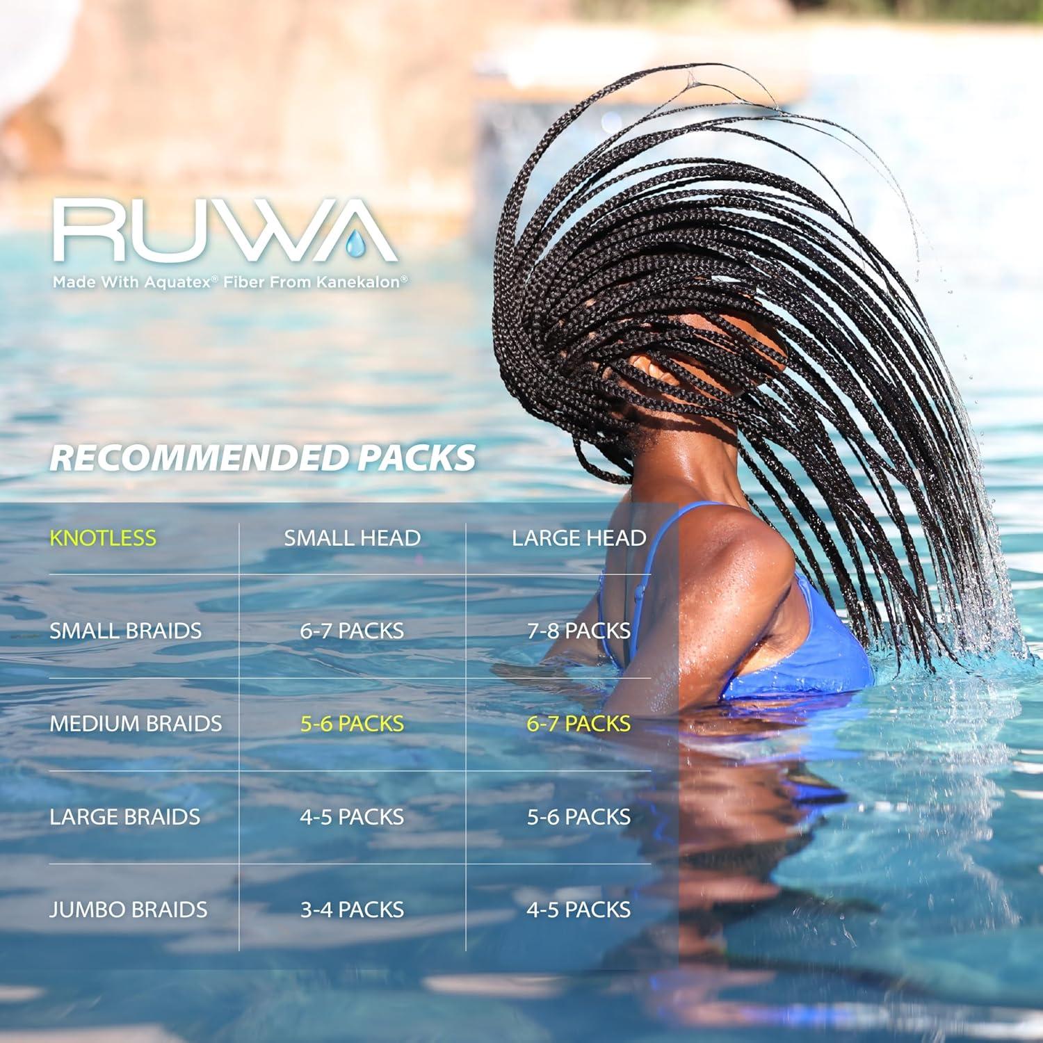 imageSensationnel Ruwa prestretched braiding hair 3x water wave 24 inch water repellent kanekalon fast dry synthetic sports itch free 1 pack 1B OFFBLACK613 BLONDE