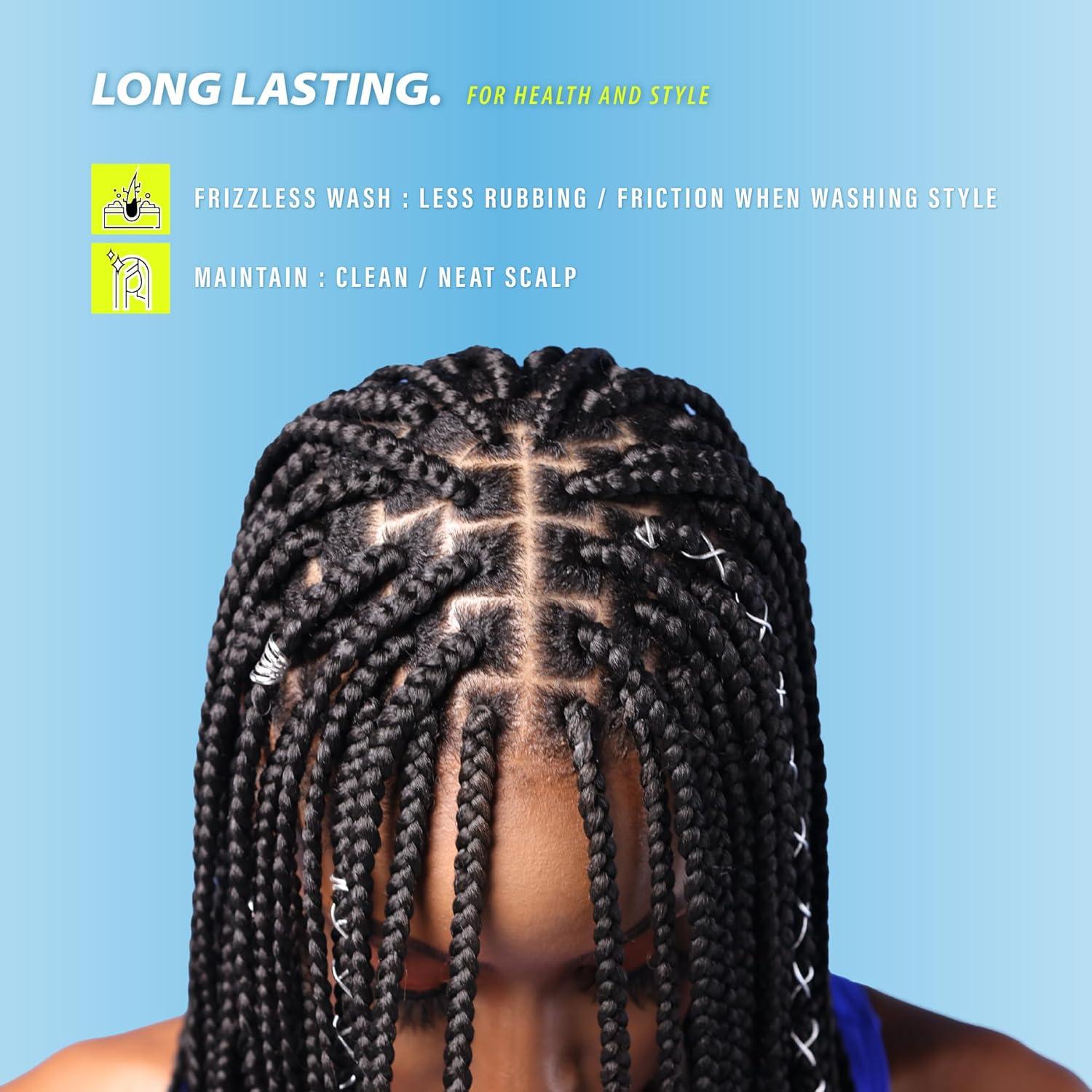 imageSensationnel Ruwa prestretched braiding hair 3x water wave 24 inch water repellent kanekalon fast dry synthetic sports itch free 1 pack 1B OFFBLACKSM1B350