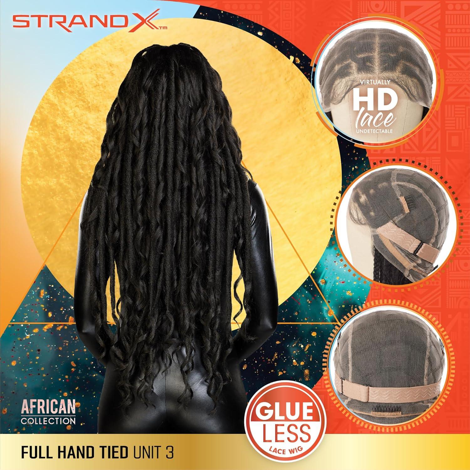 imageSensationnel Strand X Full Braided Lacewig Unit 3 Hand Tied Kanekalon HD Glueless Wig 1 JETBLACKT427613