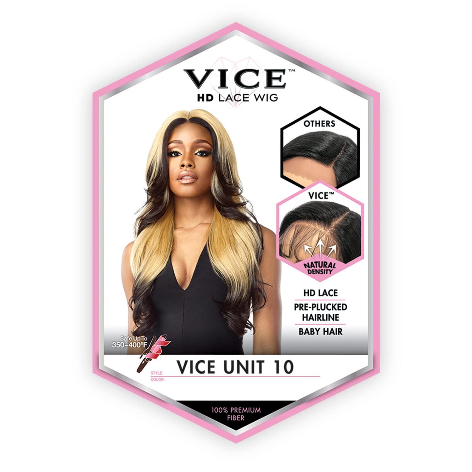 imageSensationnel Vice Lace Front Wigs Unit 10 5 Inch Deep Part Synthetic Preplucked Hairline 1 JETBLACKCH30