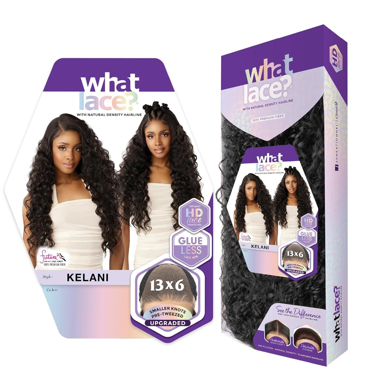 imageSensationnel What Lace 13X6 Wig Kelani Lacefrontal Hand Tied Glueless Synthetic with Natural Density Preplucked Hairline 1 JETBLACK2 DARKBROWN