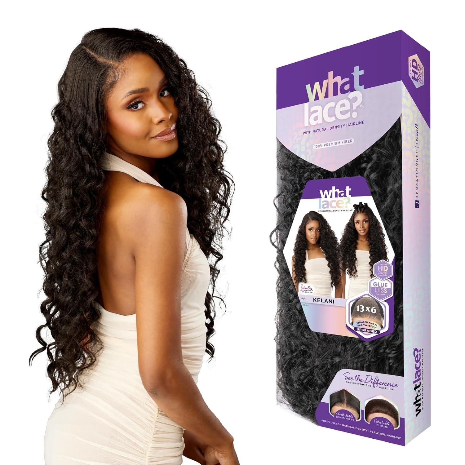imageSensationnel What Lace 13X6 Wig Kelani Lacefrontal Hand Tied Glueless Synthetic with Natural Density Preplucked Hairline 1 JETBLACKBALAYAGEAUBURN