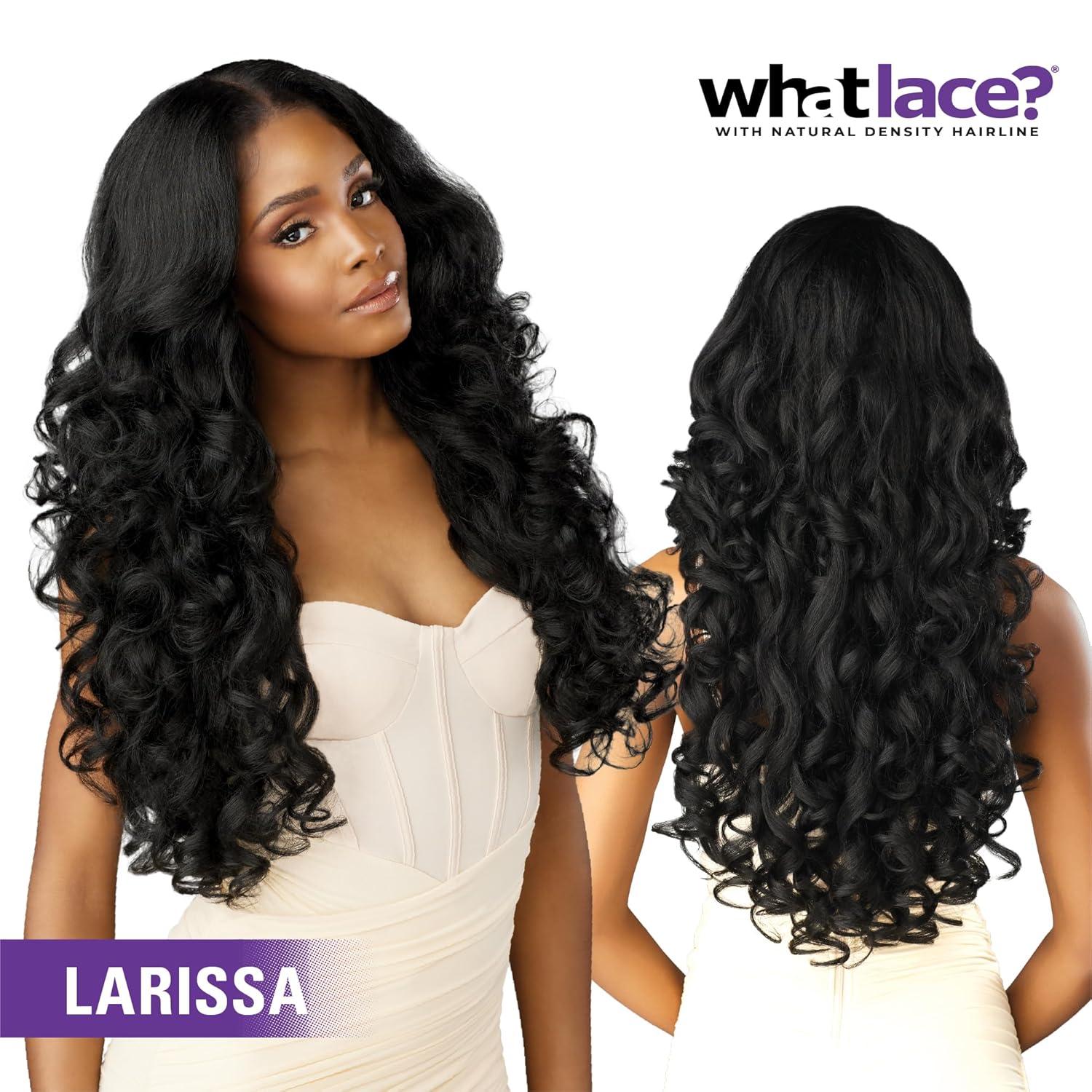 imageSensationnel What Lace 13X6 Wig Larissa Lacefrontal Hand Tied Glueless Synthetic with Natural Density Preplucked Hairline 1 JETBLACK1 JETBLACK