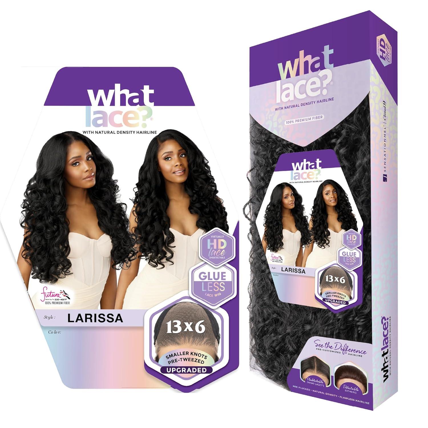 imageSensationnel What Lace 13X6 Wig Larissa Lacefrontal Hand Tied Glueless Synthetic with Natural Density Preplucked Hairline 1 JETBLACKBALAYAGECARAMEL