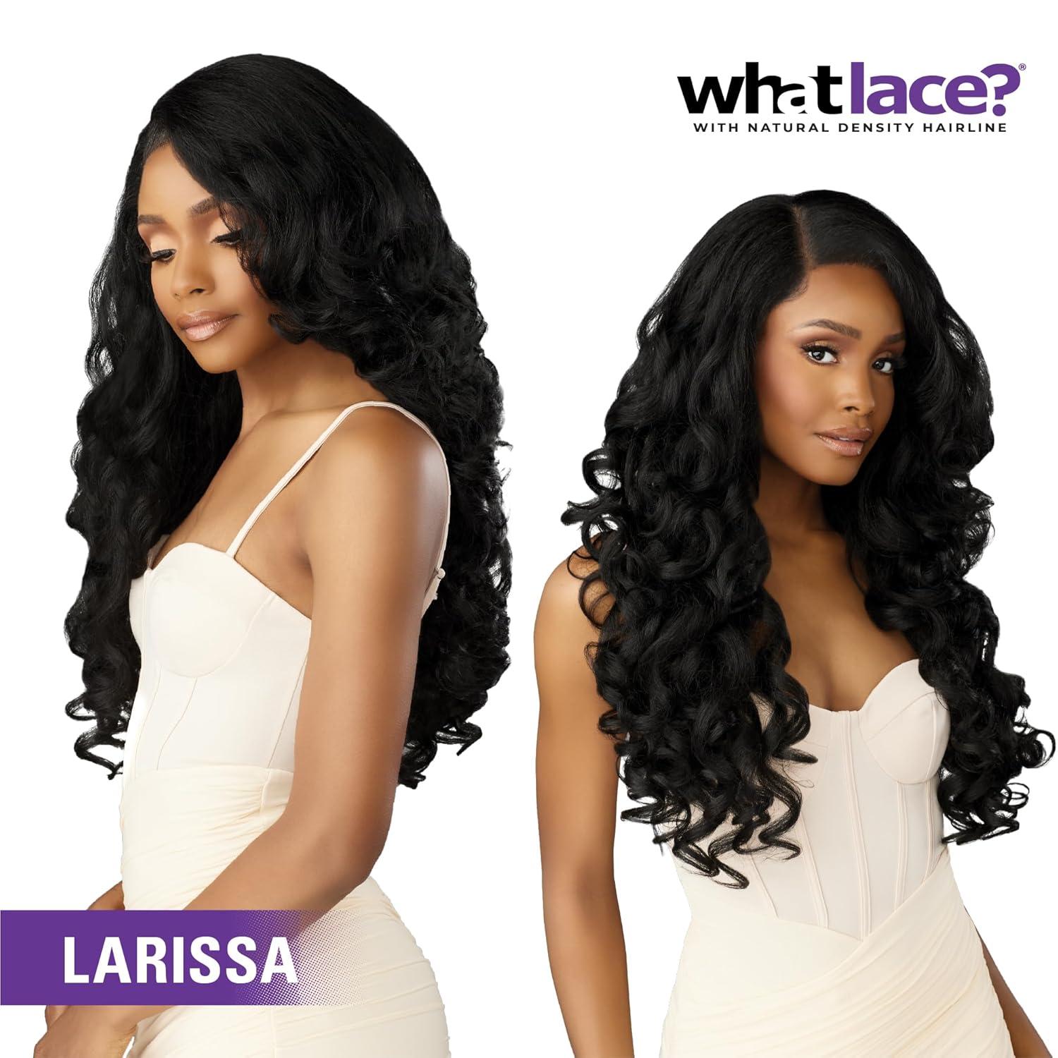 imageSensationnel What Lace 13X6 Wig Larissa Lacefrontal Hand Tied Glueless Synthetic with Natural Density Preplucked Hairline 1 JETBLACKBALAYAGECARAMEL