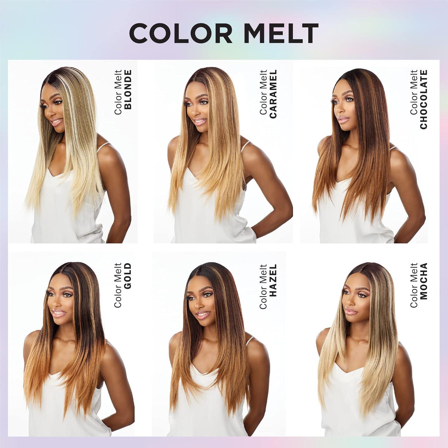 imageSensationnel What Lace 13X6 Wigs Arabella 28 Inch Human Hair Blend Lacefrontal Glueless Synthetic With Natural Density Preplucked Hairline 1 JETBLACKCOLORMELTBLONDE