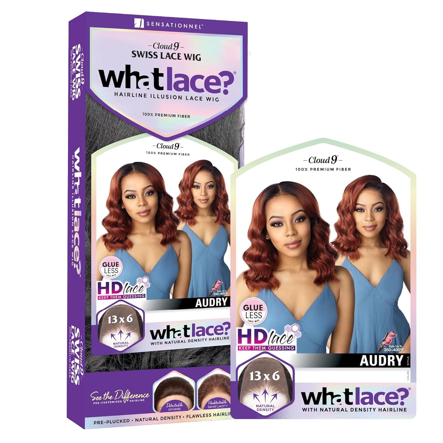 imageSensationnel What Lace 13X6 Wigs Audry Lacefrontal Hand Tied Glueless Synthetic With Natural Density Preplucked Hairline T1BBGT1BBG