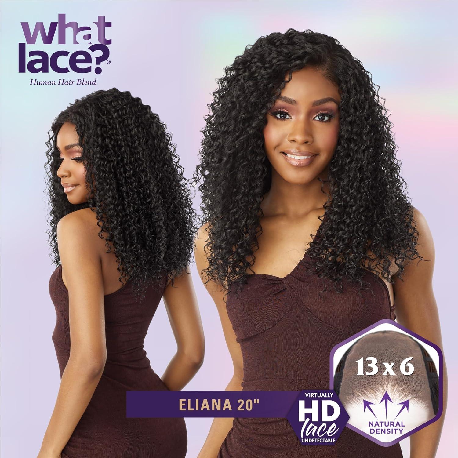 imageSensationnel What Lace 13X6 Wigs Eliana 20 Inch Human Hair Blend Lacefrontal Glueless Synthetic With Natural Density Preplucked Hairline COLORMELTBLONDECOLORMELTMOCHA