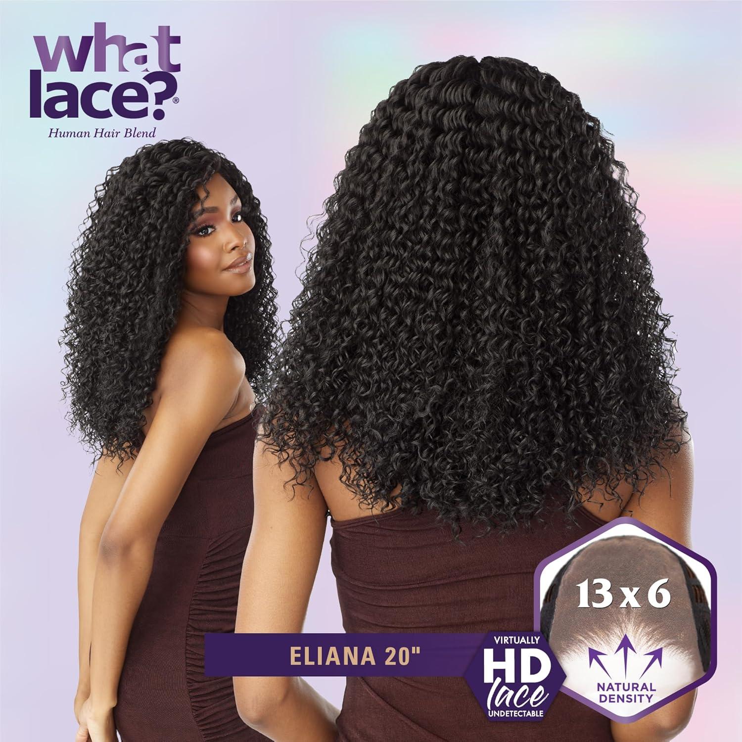 imageSensationnel What Lace 13X6 Wigs Eliana 20 Inch Human Hair Blend Lacefrontal Glueless Synthetic With Natural Density Preplucked Hairline COLORMELTBLONDECOLORMELTHAZEL