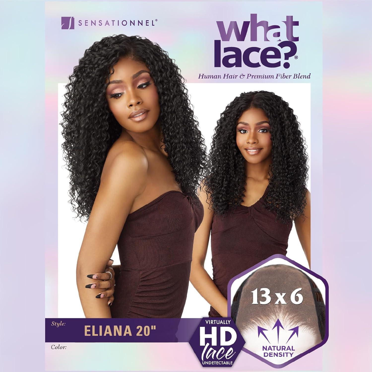 imageSensationnel What Lace 13X6 Wigs Eliana 20 Inch Human Hair Blend Lacefrontal Glueless Synthetic With Natural Density Preplucked Hairline COLORMELTBLONDECOLORMELTMOCHA