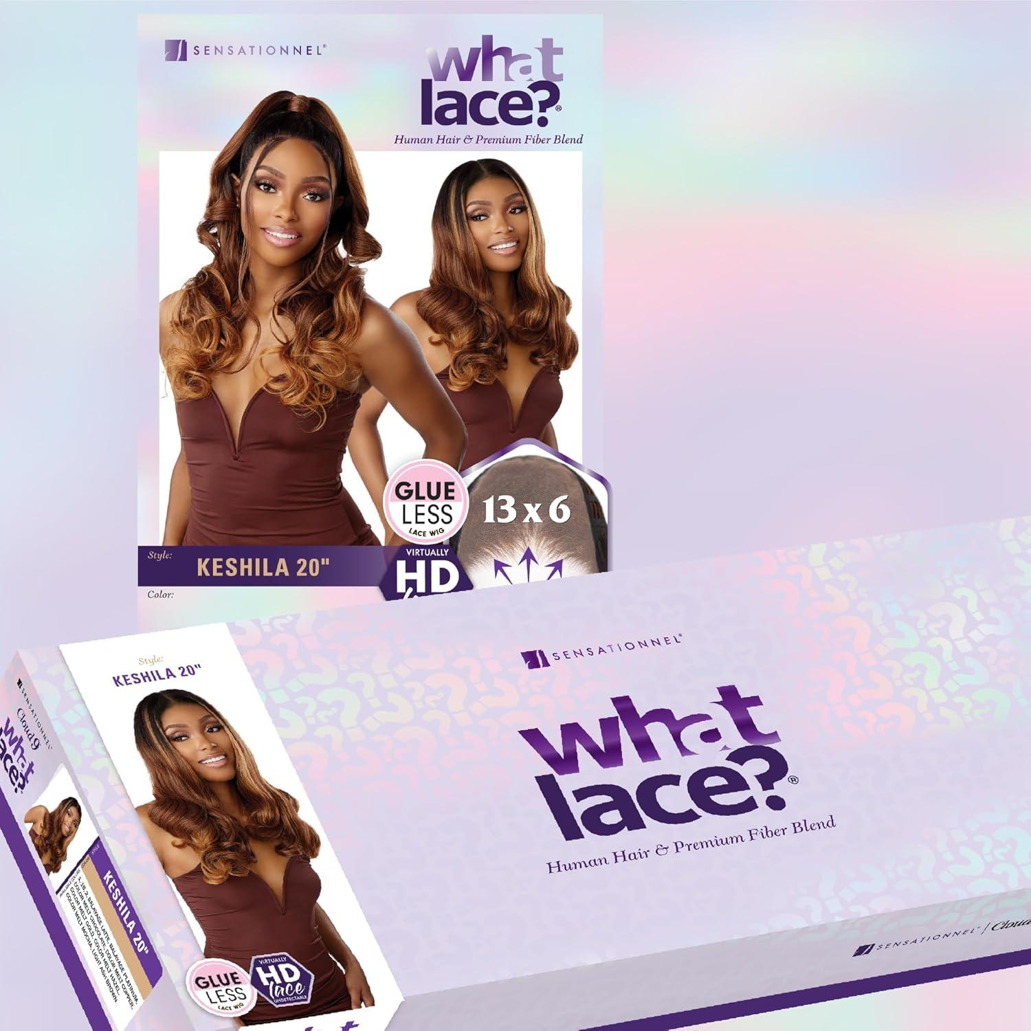 imageSensationnel What Lace 13X6 Wigs Keshila 20 Inch Human Hair Blend Lacefrontal Glueless Synthetic With Natural Density Preplucked Hairline 1 JETBLACK1 JETBLACK