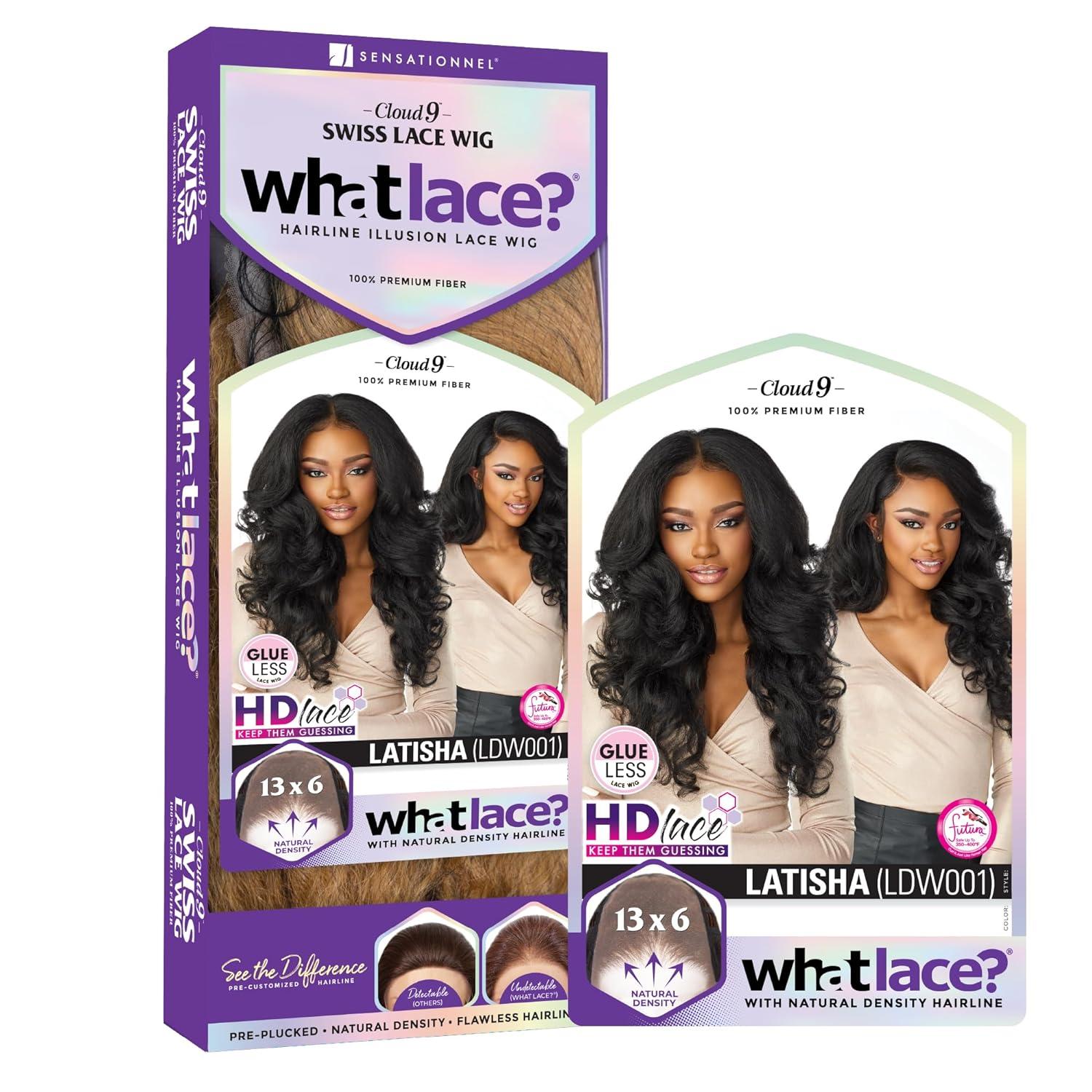 imageSensationnel What Lace 13X6 Wigs Latisha Lacefrontal Hand Tied Glueless Synthetic With Natural Density Preplucked Hairline Off Black 1BFLAMBOYAGEAUBURN