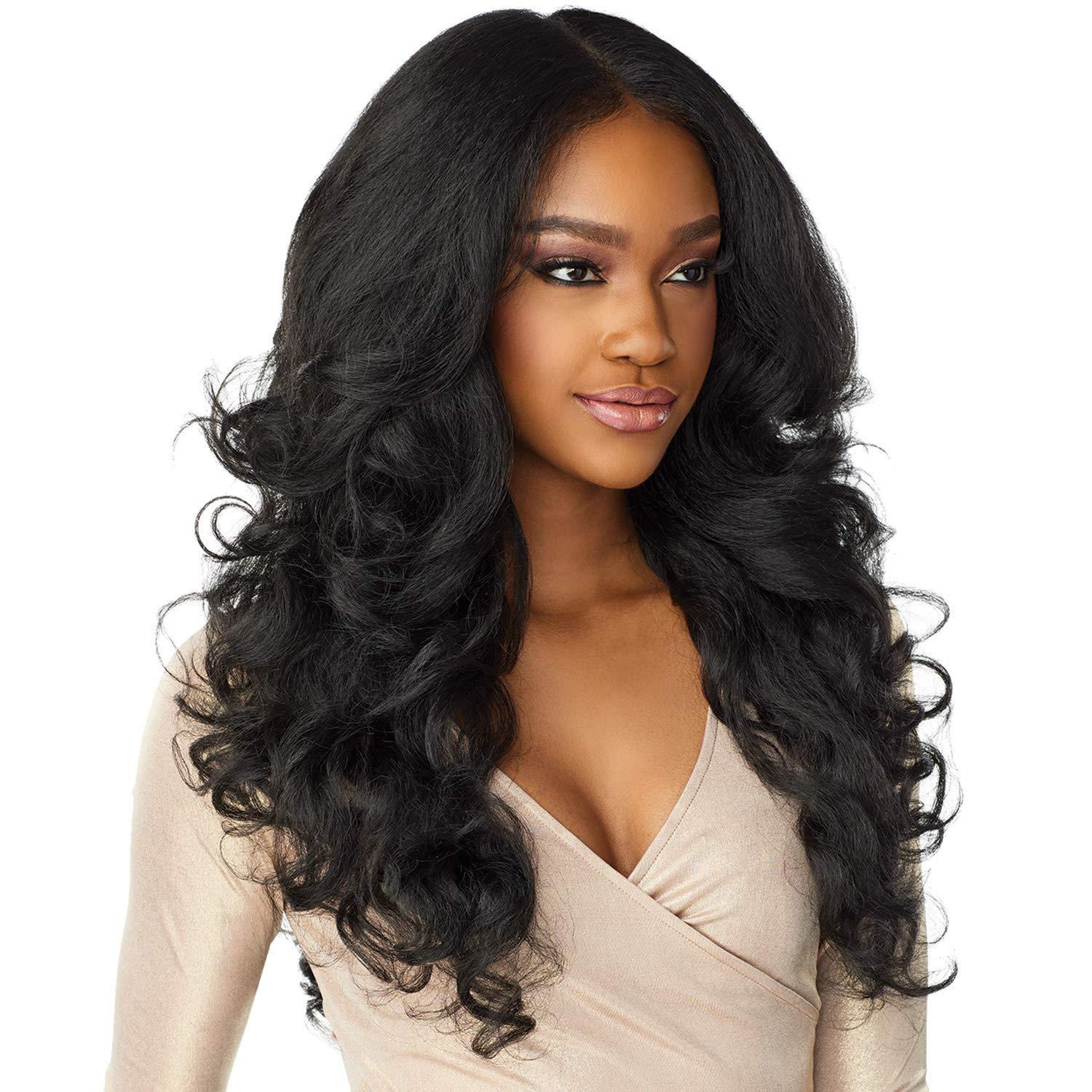imageSensationnel What Lace 13X6 Wigs Latisha Lacefrontal Hand Tied Glueless Synthetic With Natural Density Preplucked Hairline Off Black 1BFLAMBOYAGEBLONDE