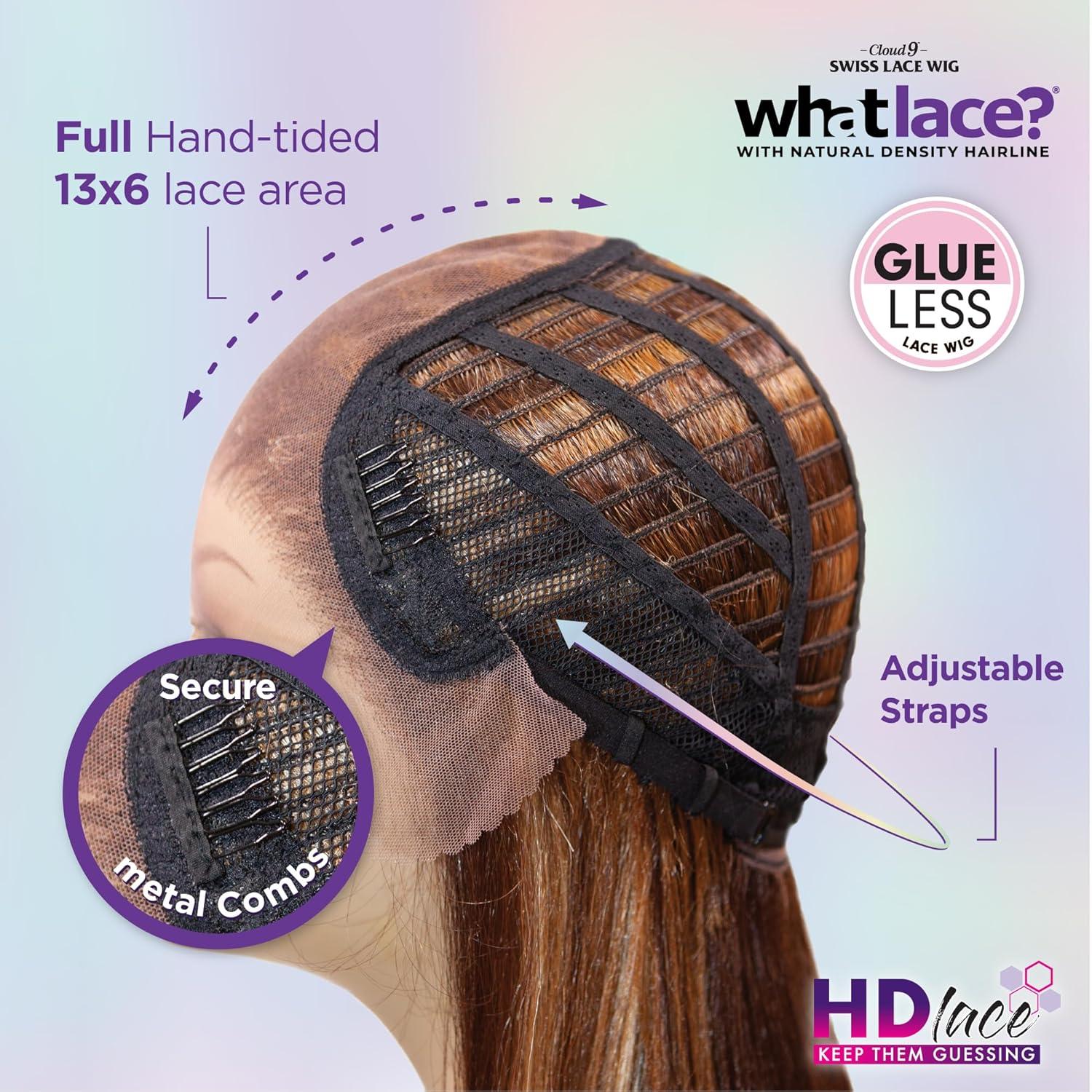 imageSensationnel What Lace 13X6 Wigs Latisha Lacefrontal Hand Tied Glueless Synthetic With Natural Density Preplucked Hairline Off Black 1BOff Black 1B