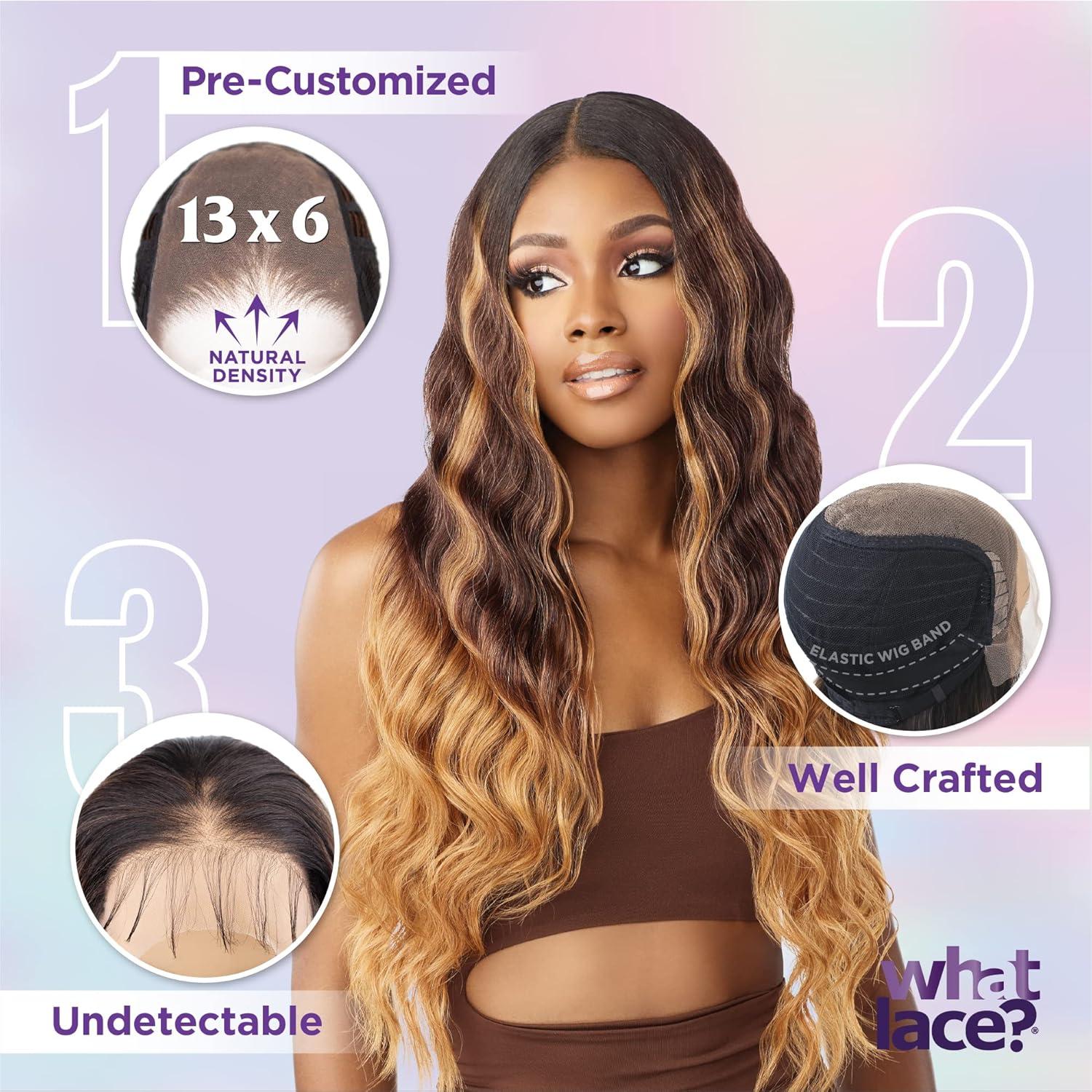imageSensationnel What Lace 13X6 Wigs Raveena 28 Inch Human Hair Blend Lacefrontal Glueless Synthetic With Natural Density Preplucked Hairline 1 JETBLACKCOLORMELTMOCHA