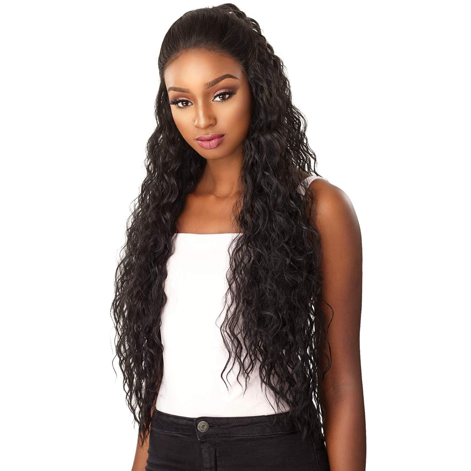 imageSensationnel What Lace 13X6 Wigs Reyna Lacefrontal Hand Tied Glueless Synthetic with Natural Density Preplucked Hairline 1 JETBLACK1 JETBLACK