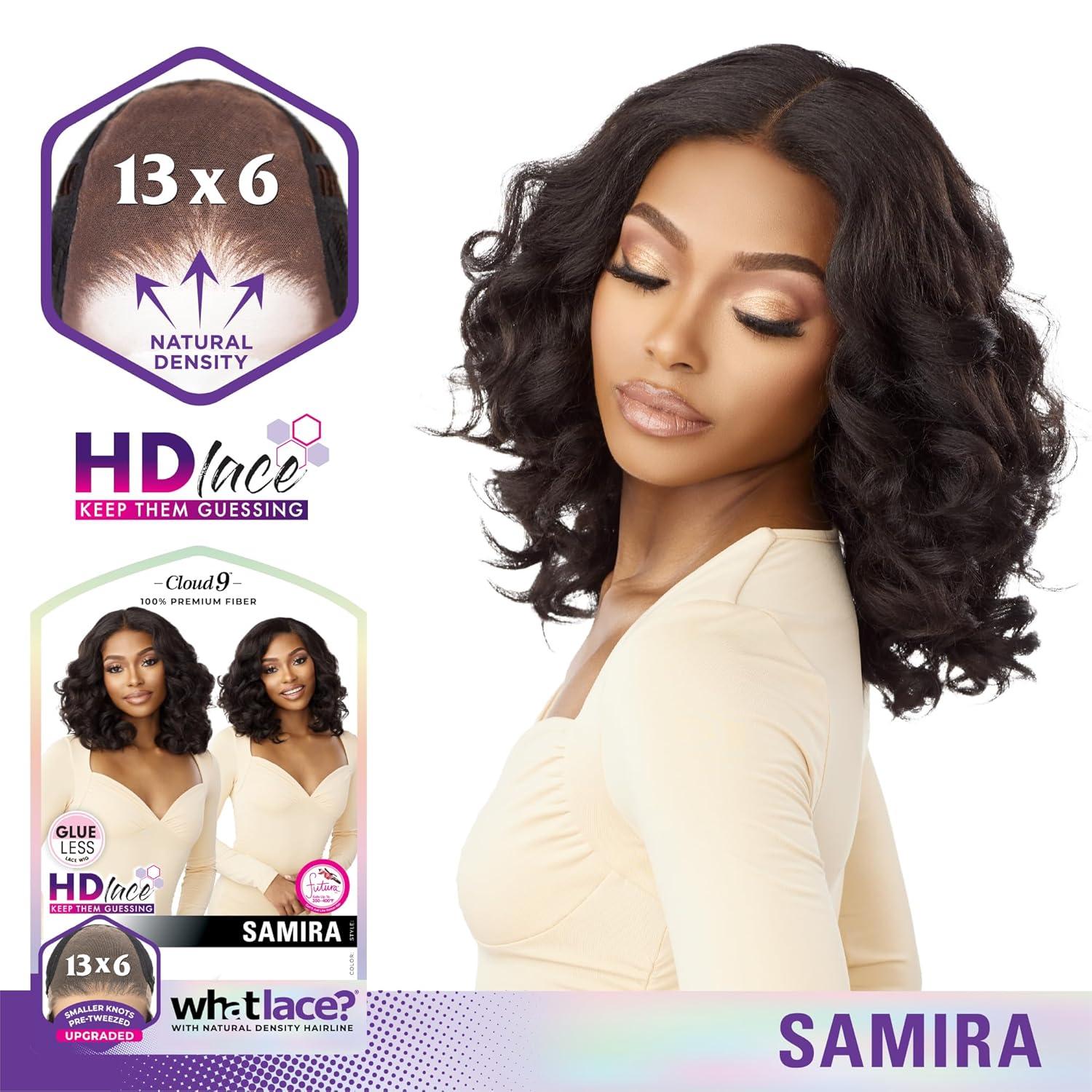 imageSensationnel What Lace 13X6 Wigs Samira Lacefrontal Hand Tied Glueless Synthetic With Natural Density Preplucked Hairline 1 JETBLACK1B OFFBLACK