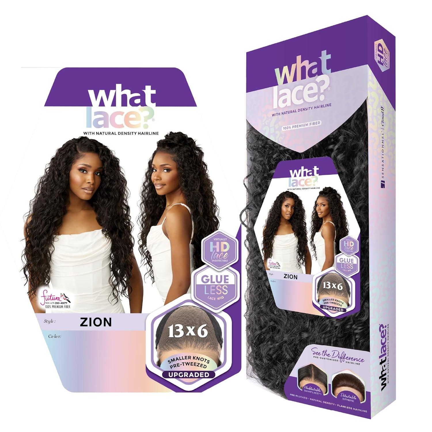 imageSensationnel What Lace 13X6 Wigs Zion Lacefrontal Hand Tied Glueless Synthetic with Natural Density Pretweezed Hairline 1 JETBLACK1 JETBLACK