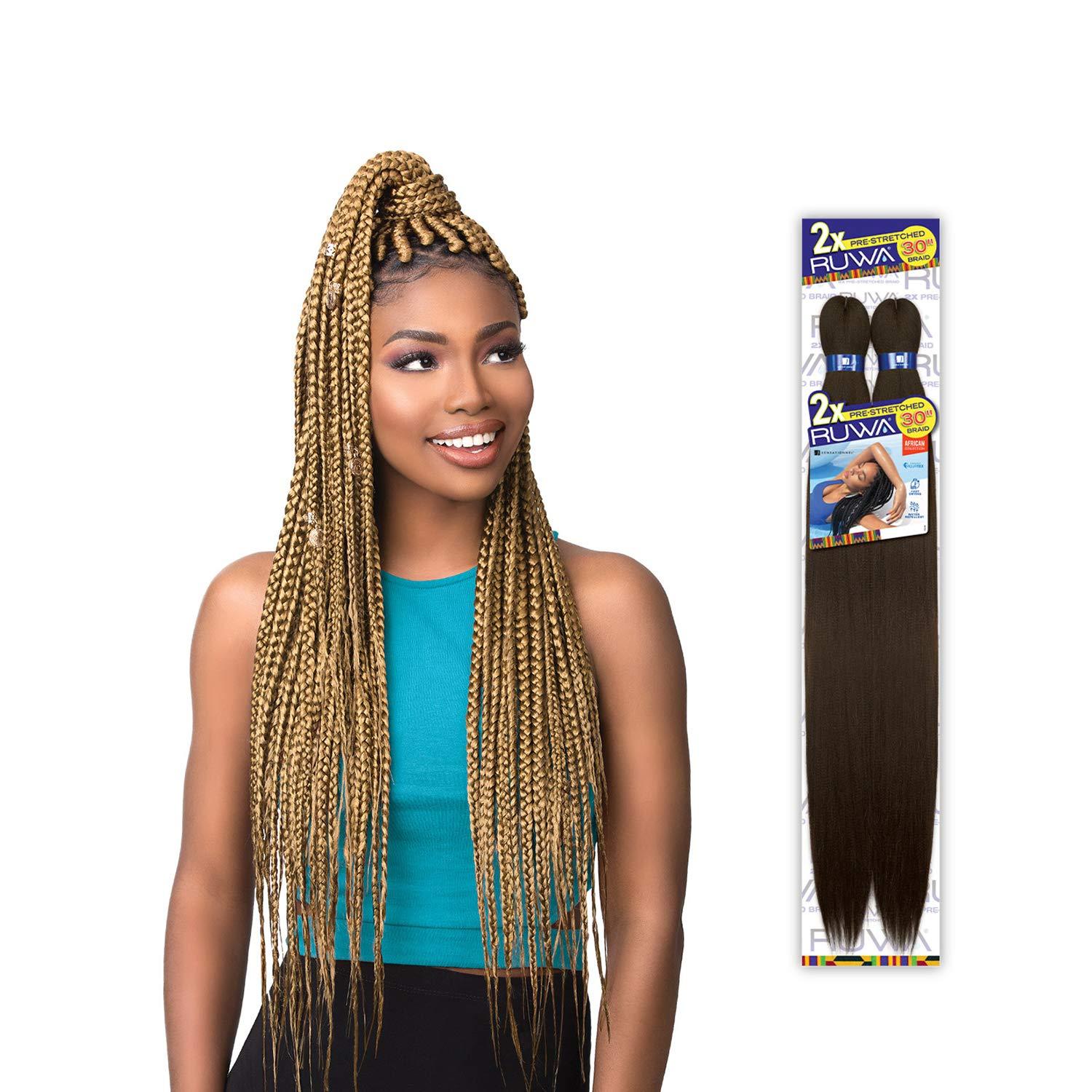 imageSensationnel Xpression prestretched braiding hair 4x braid 38 inch all kanekalon flame retardant synthetic braid for box braids and twists 1 pack M427301B