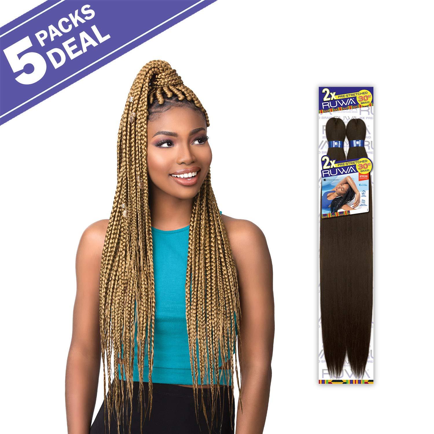 imageSensationnel Xpression prestretched braiding hair 4x braid 38 inch all kanekalon flame retardant synthetic braid for box braids and twists 1 pack M427301B