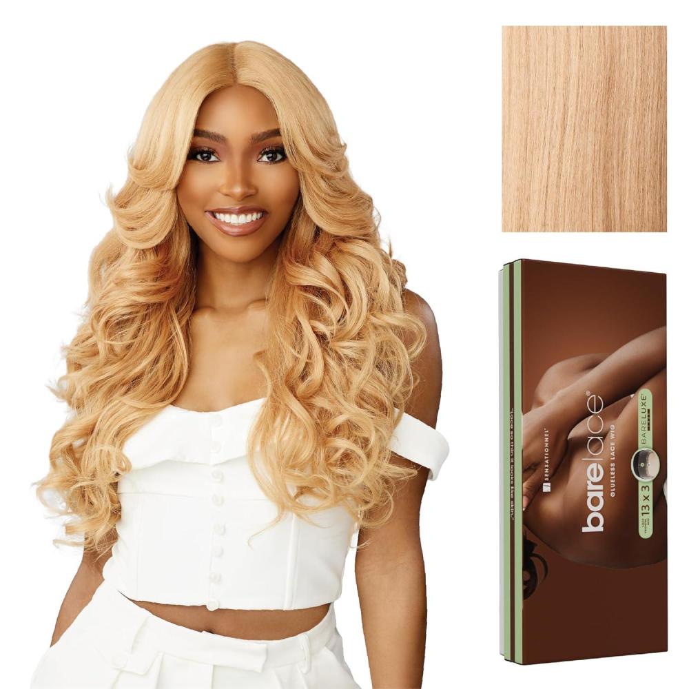 imageSensationnel Bare Lace 13X3 Lacewig Unit 1 Lacefrontal Glueless Synthetic 180 Degree Preplucked Hairline 1 JETBLACKASHPEACHBLONDE