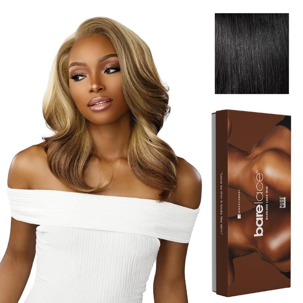 imageSensationnel Bare Lace 13X6 Wigs Unit 14 Lacefrontal Glueless Synthetic 180 Degree Preplucked Hairline 1 JETBLACK1 JETBLACK