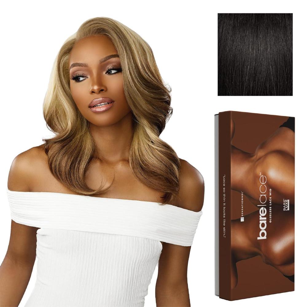 imageSensationnel Bare Lace 13X6 Wigs Unit 14 Lacefrontal Glueless Synthetic 180 Degree Preplucked Hairline 1 JETBLACK1B OFFBLACK