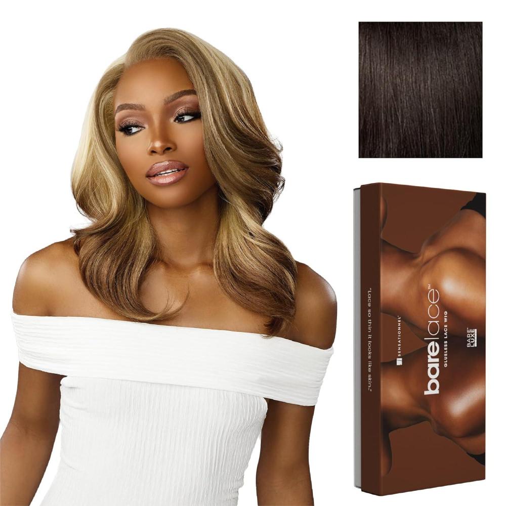 imageSensationnel Bare Lace 13X6 Wigs Unit 14 Lacefrontal Glueless Synthetic 180 Degree Preplucked Hairline 1 JETBLACK2 DARKBROWN