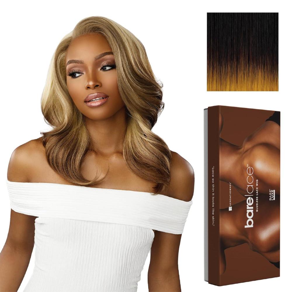 imageSensationnel Bare Lace 13X6 Wigs Unit 14 Lacefrontal Glueless Synthetic 180 Degree Preplucked Hairline 1 JETBLACKTDMUSTARD