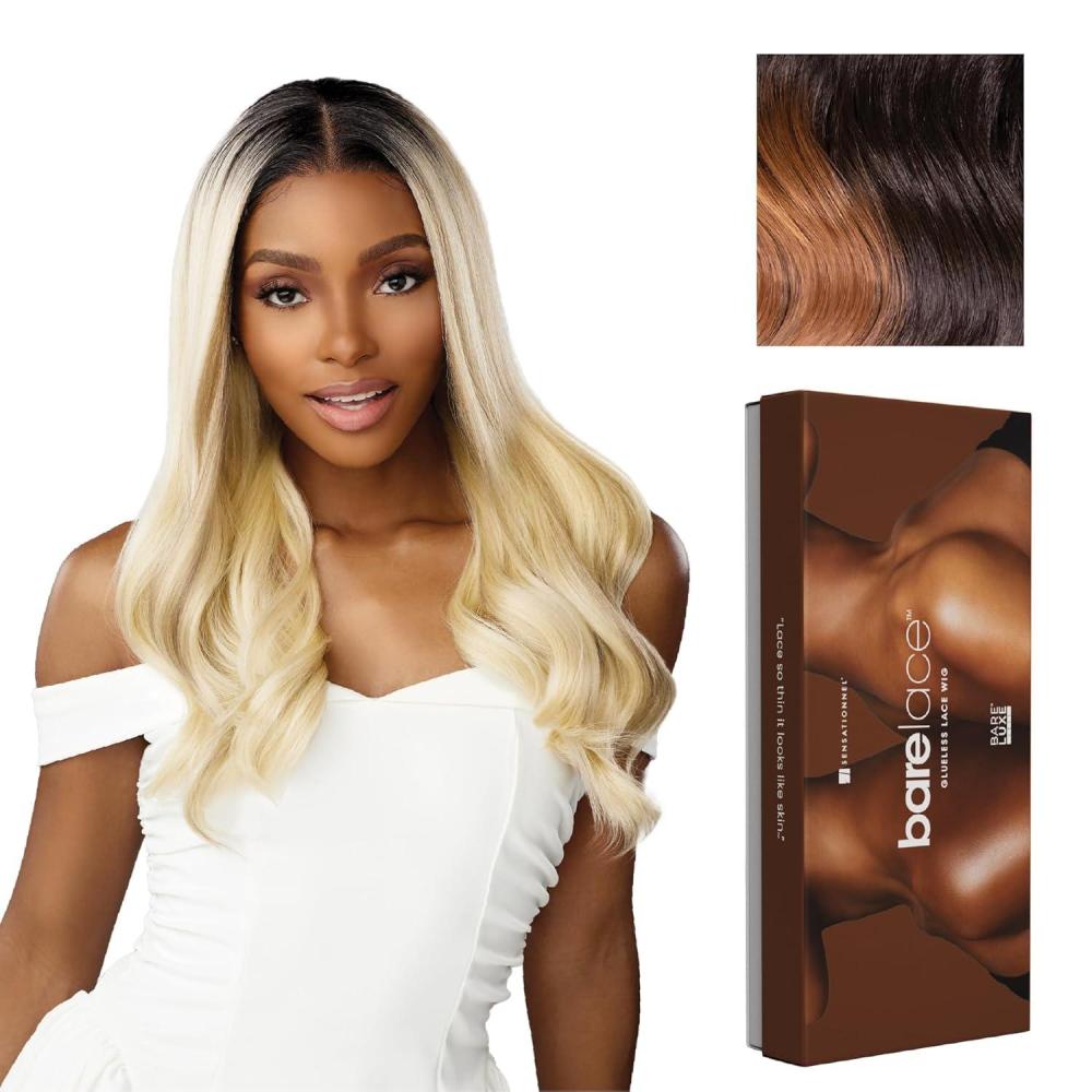 imageSensationnel Bare Lace 13X6 Wigs Unit 16 Lacefrontal Glueless Synthetic 180 Degree Preplucked Hairline 1 JETBLACKBALAYAGECHOCOLATE
