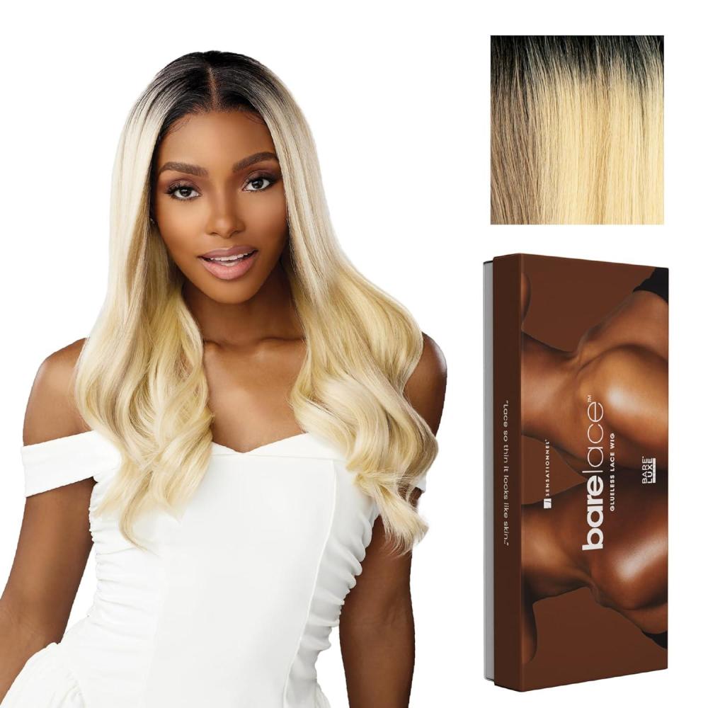 imageSensationnel Bare Lace 13X6 Wigs Unit 16 Lacefrontal Glueless Synthetic 180 Degree Preplucked Hairline 1 JETBLACKBALAYAGEVANILLABLONDE