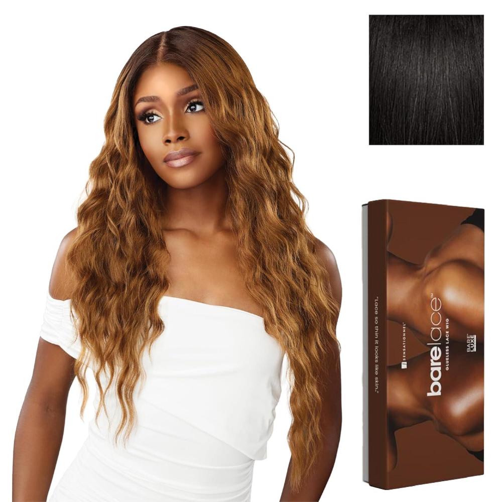 imageSensationnel Bare Lace 13X6 Wigs Unit 17 Lacefrontal Glueless Synthetic 180 Degree Preplucked Hairline 1 JETBLACK1B OFFBLACK